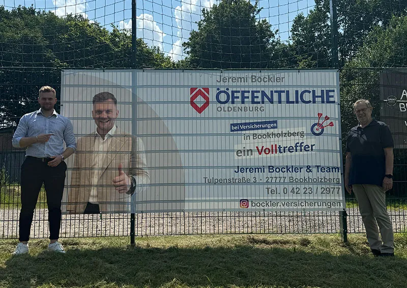 Bandenwerbung von Bockler Versicherungen